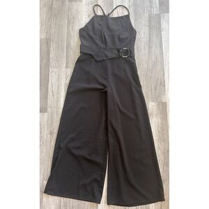 Urban Outfitters Women's Jumpsuit‎ Size 0 Black Polyester Side Zipper Belt